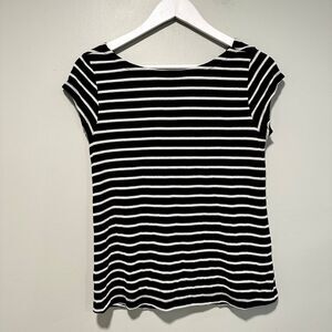 LOFT Striped Boatneck Top - Size Petite Small